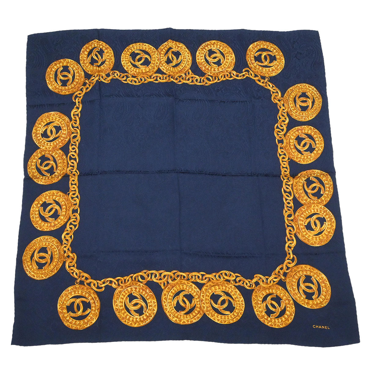 Chanel Navy Scarf Small Good