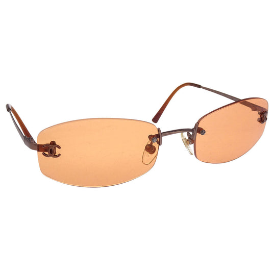 Chanel Sunglasses Eyewear Orange 54□19 Small Good
