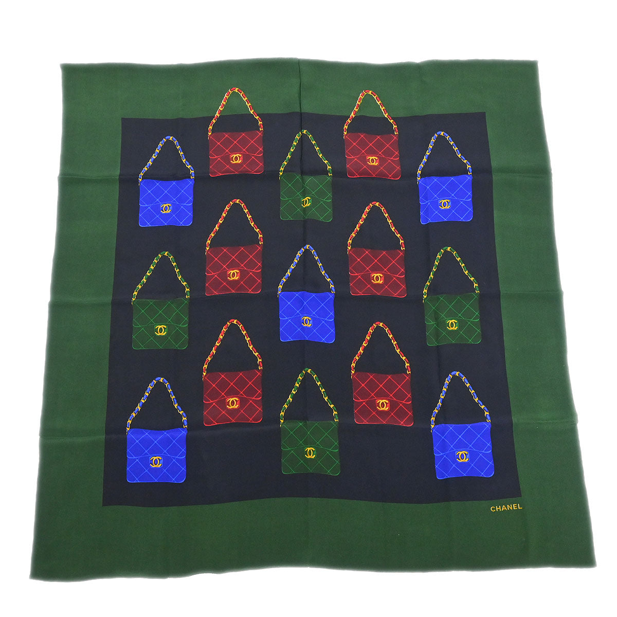 Chanel Green Scarf Small Good