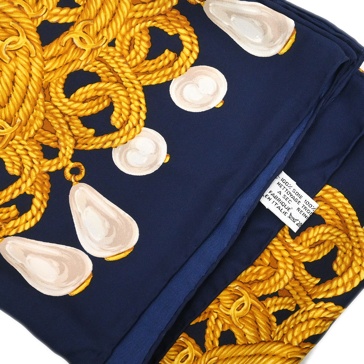Chanel Navy Scarf Small Good