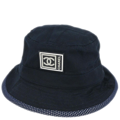 Chanel Navy Sport Line Bucket Hat #M Small Good