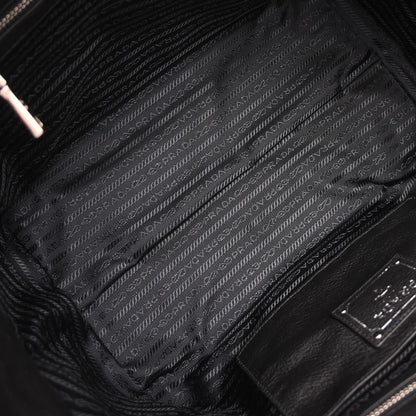 Prada Black Leather 2way Shoulder Tote Handbag
