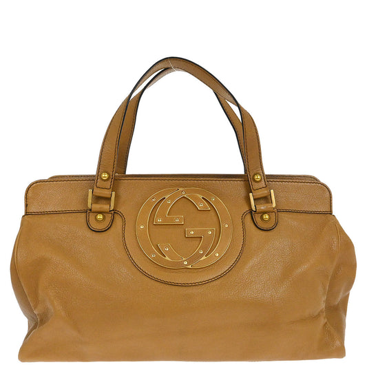 Gucci Brown Leather Blondie Interlocking Handbag