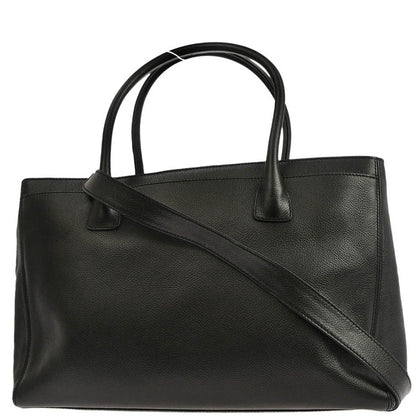 Chanel 2008-2009 Black Calfskin Executive Cerf 2way Shoulder Tote Bag
