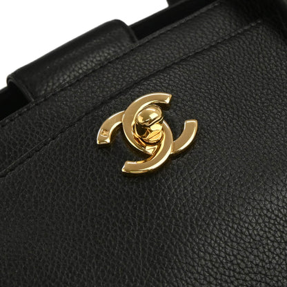 Chanel 2008-2009 Black Calfskin Executive Cerf 2way Shoulder Tote Bag