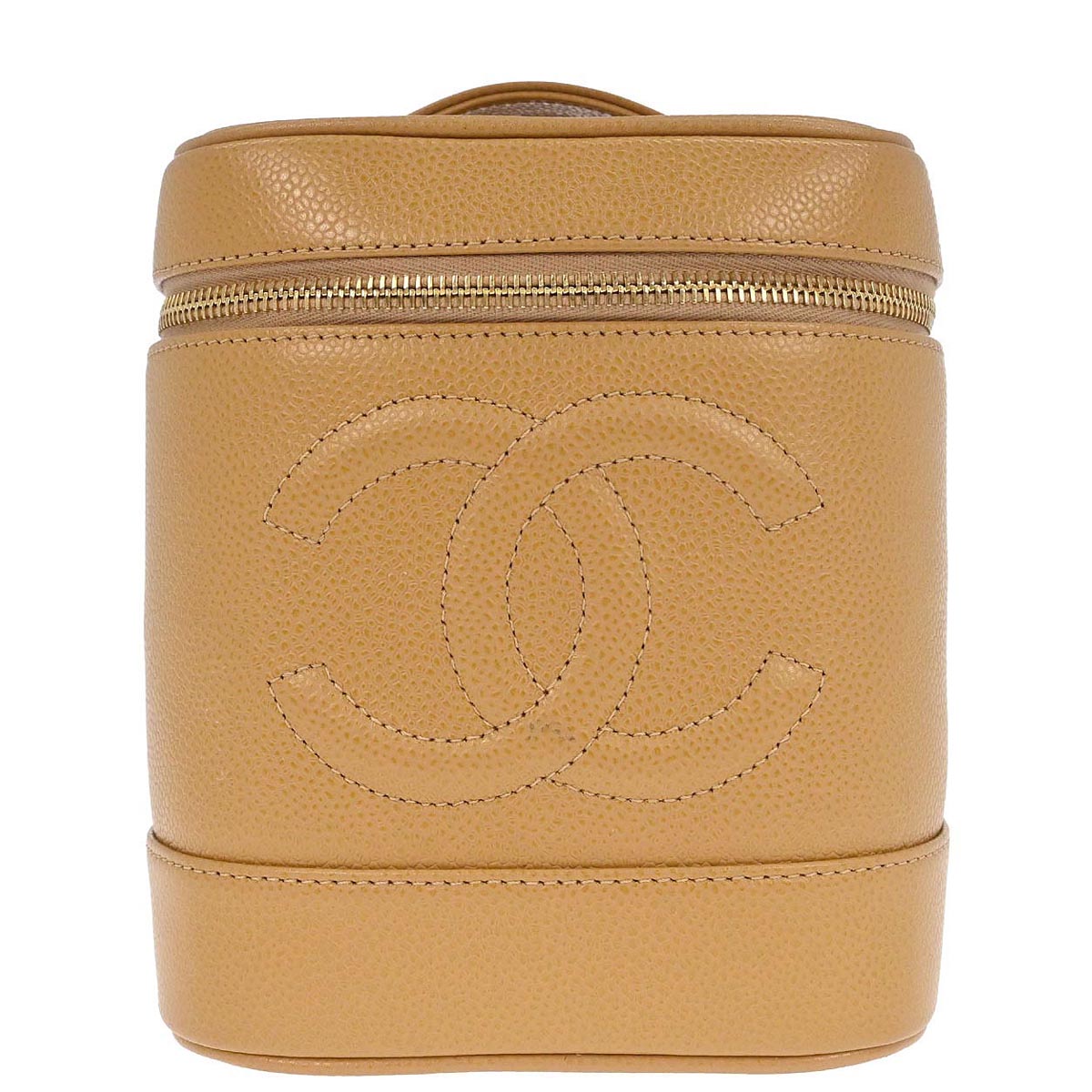 Chanel Beige Caviar Skin Timeless Vanity Handbag