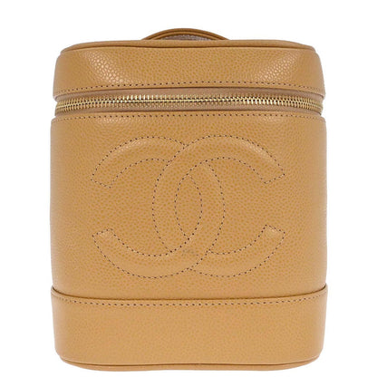 Chanel Beige Caviar Skin Timeless Vanity Handbag