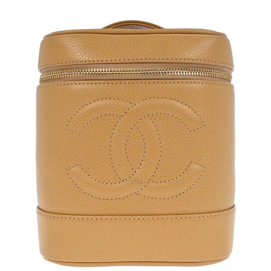 Chanel Beige Caviar Skin Timeless Vanity Handbag