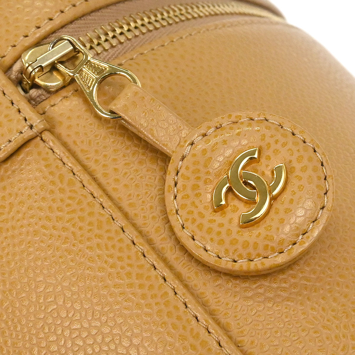 Chanel Beige Caviar Skin Timeless Vanity Handbag