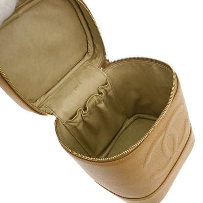 Chanel Beige Caviar Skin Timeless Vanity Handbag