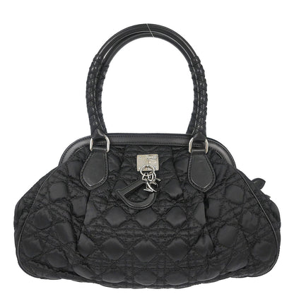 Christian Dior Black Nylon Cannage Charming Doctor Bag Handbag