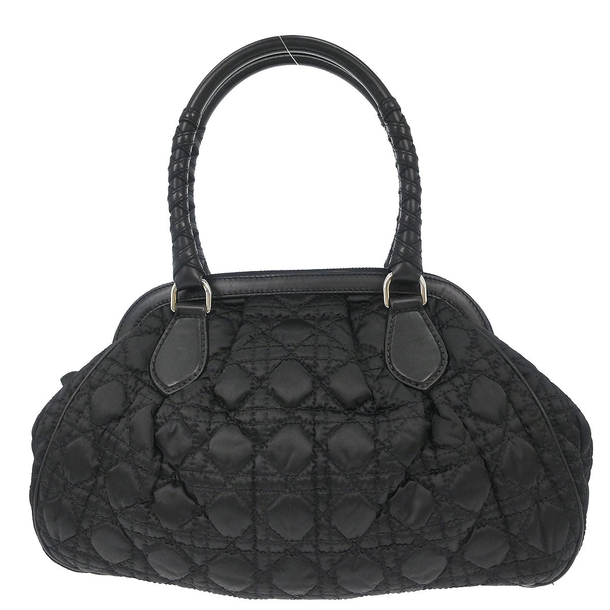 Christian Dior Black Nylon Cannage Charming Doctor Bag Handbag