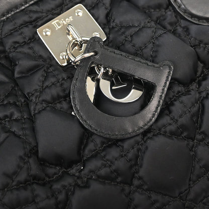 Christian Dior Black Nylon Cannage Charming Doctor Bag Handbag
