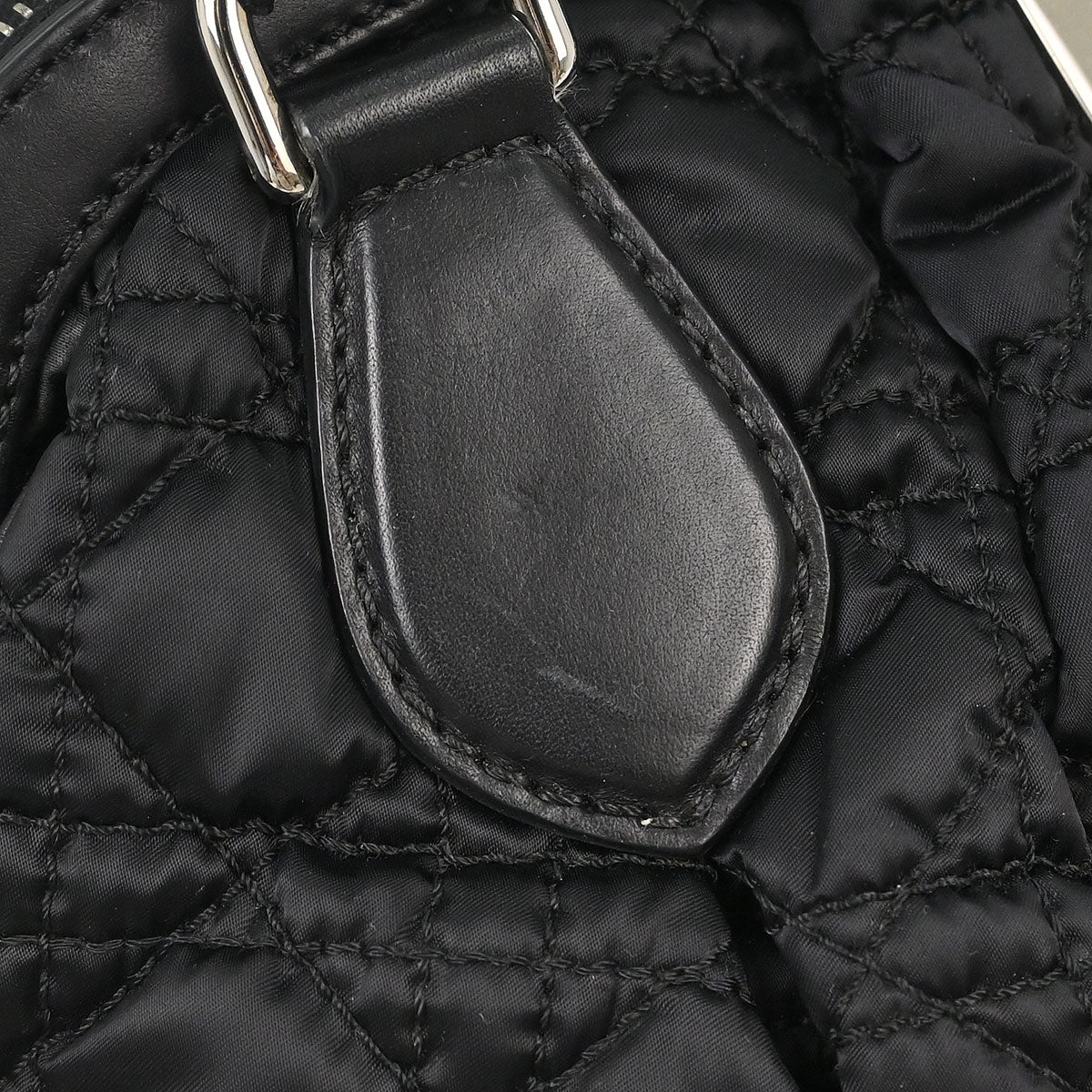 Christian Dior Black Nylon Cannage Charming Doctor Bag Handbag