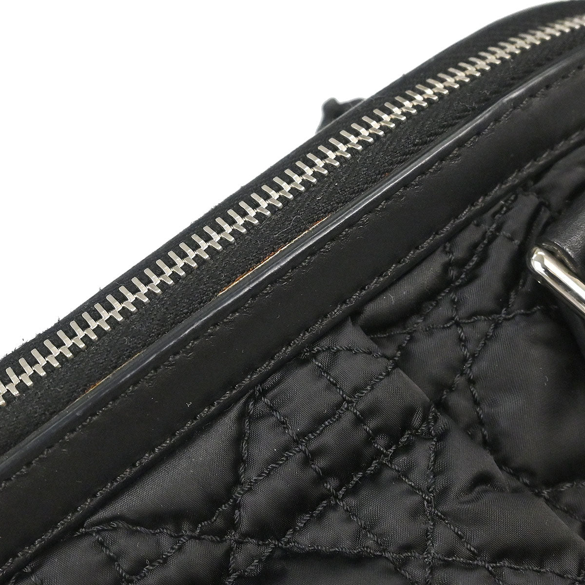 Christian Dior Black Nylon Cannage Charming Doctor Bag Handbag