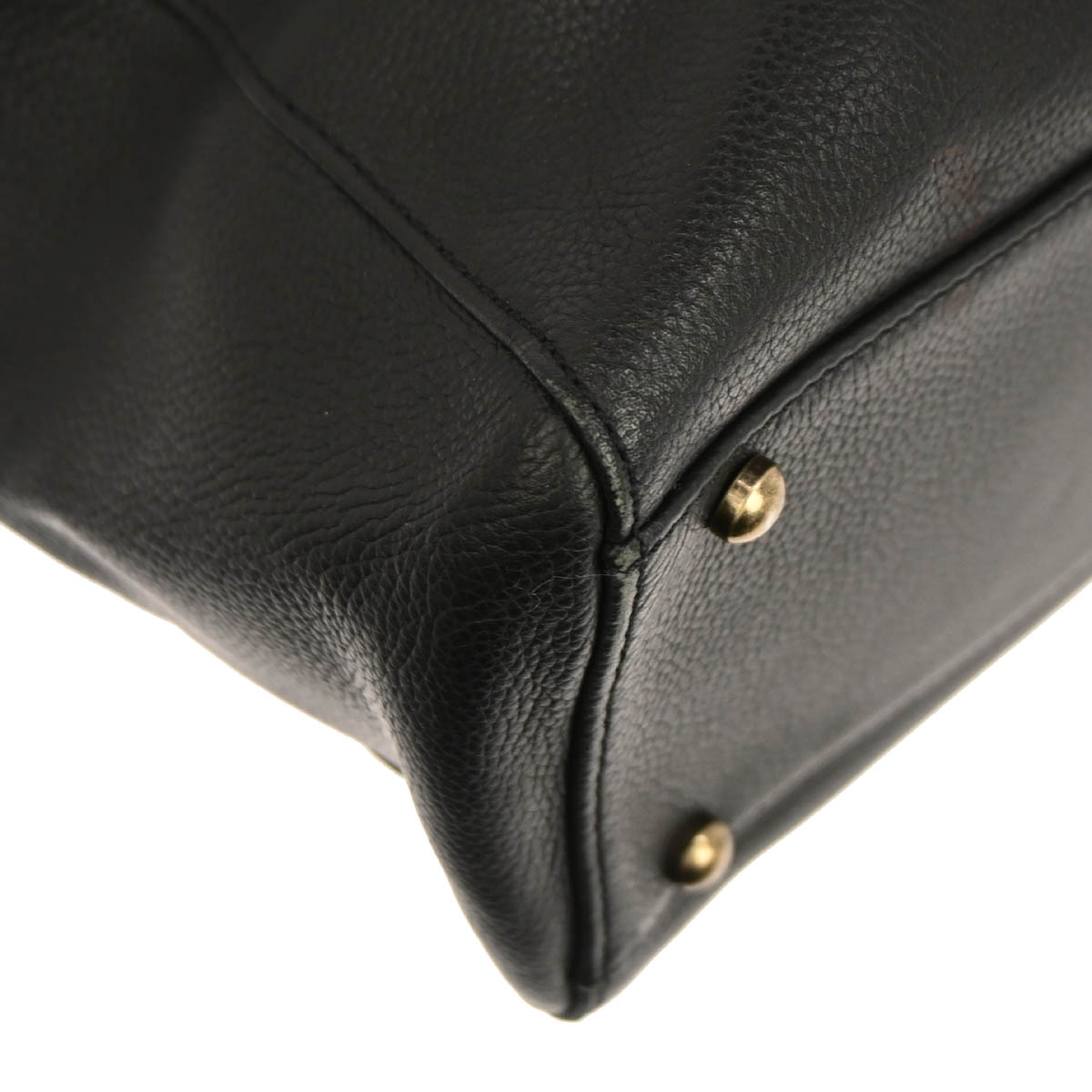 Chanel 2000-2002 Black Calfskin 2way Shoulder Tote Bag