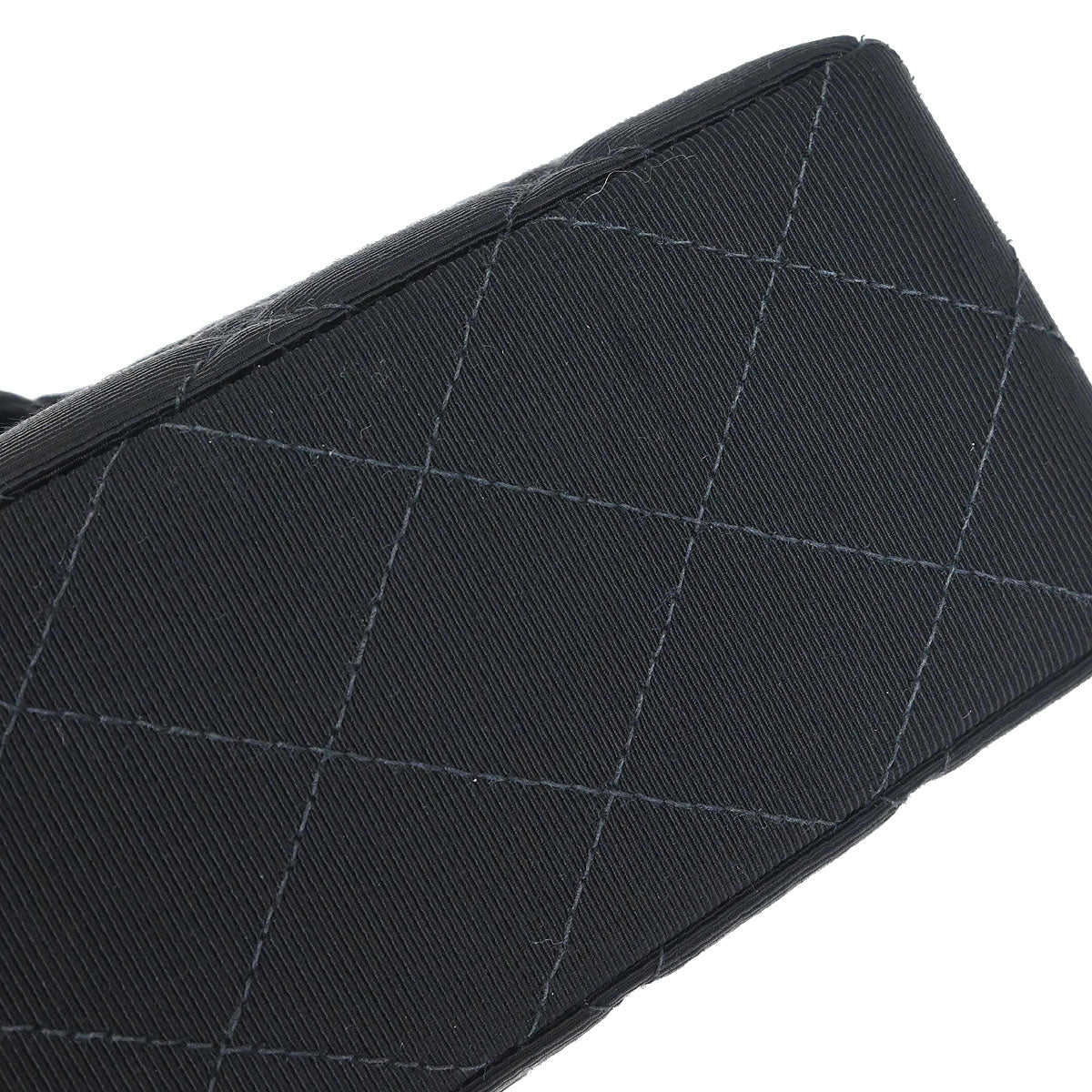 Chanel Black Cotton Small Classic Double Flap Shoulder Bag