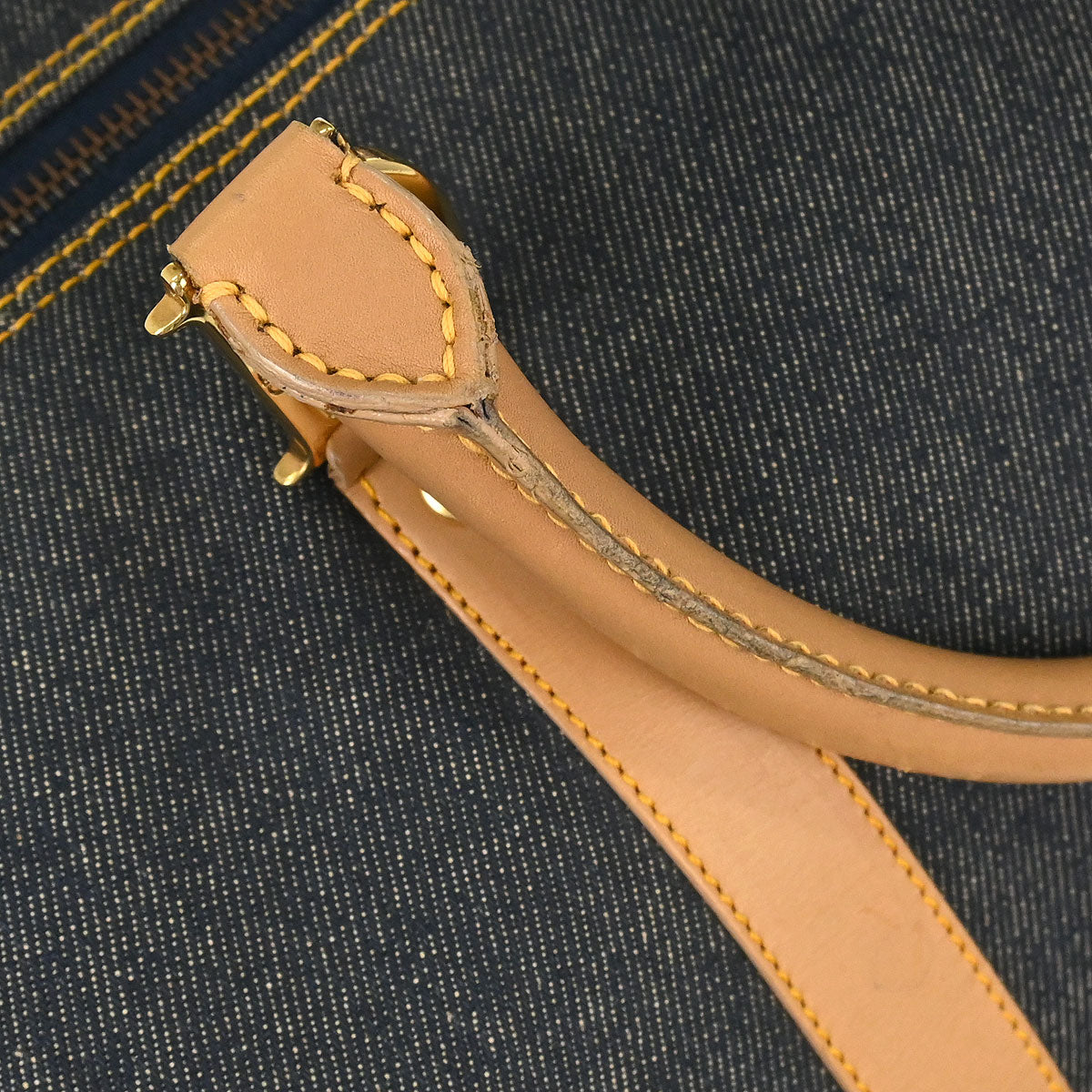 Christian Dior Navy Beige Denim Duffle Bag