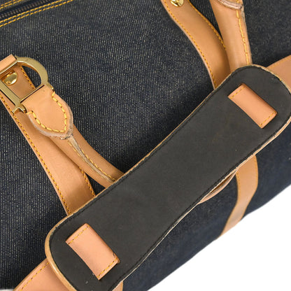 Christian Dior Navy Beige Denim Duffle Bag