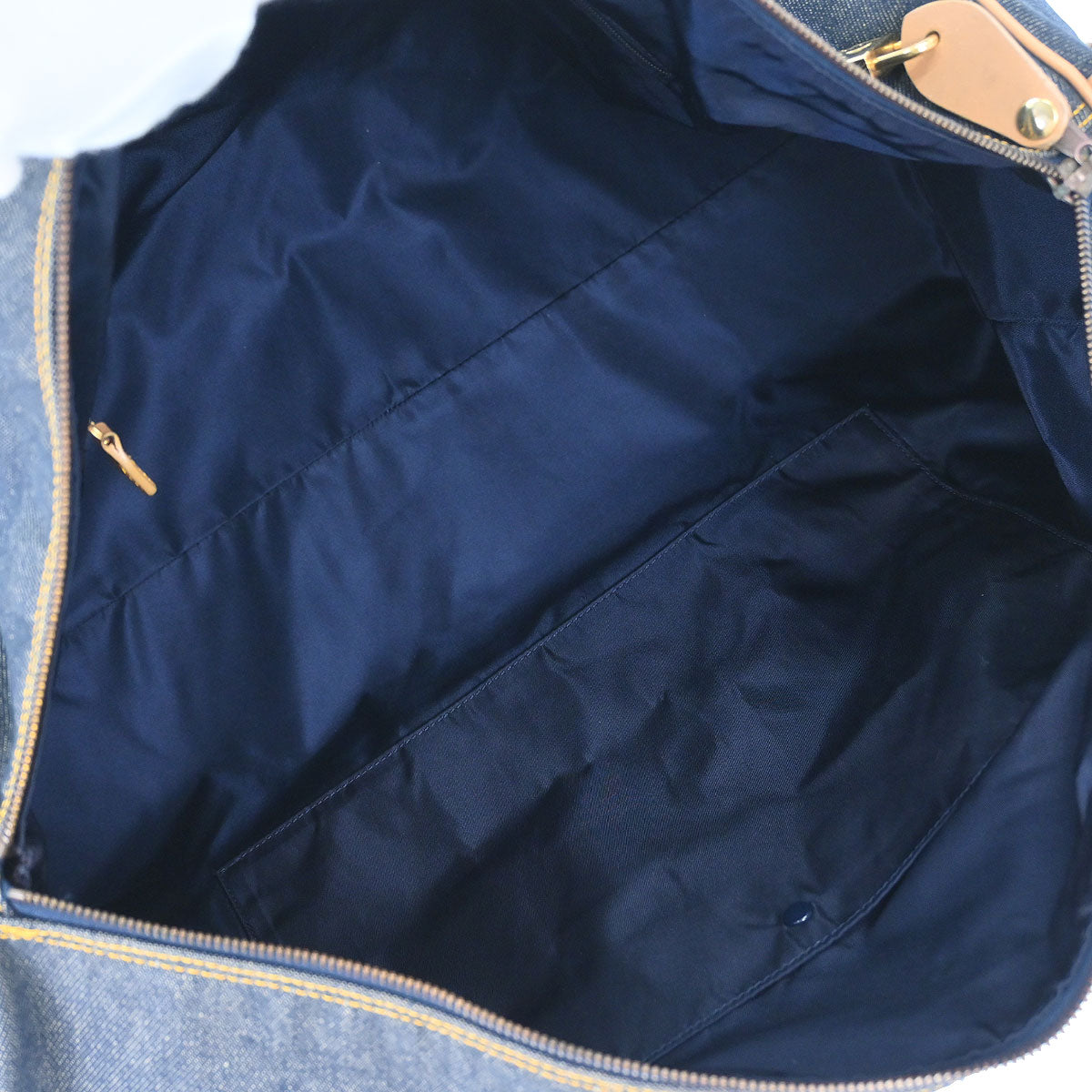 Christian Dior Navy Beige Denim Duffle Bag