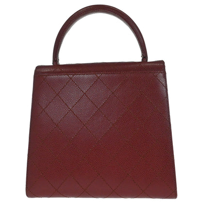 Chanel Bordeaux Caviar Skin Mademoiselle Lock Top Handle Handbag