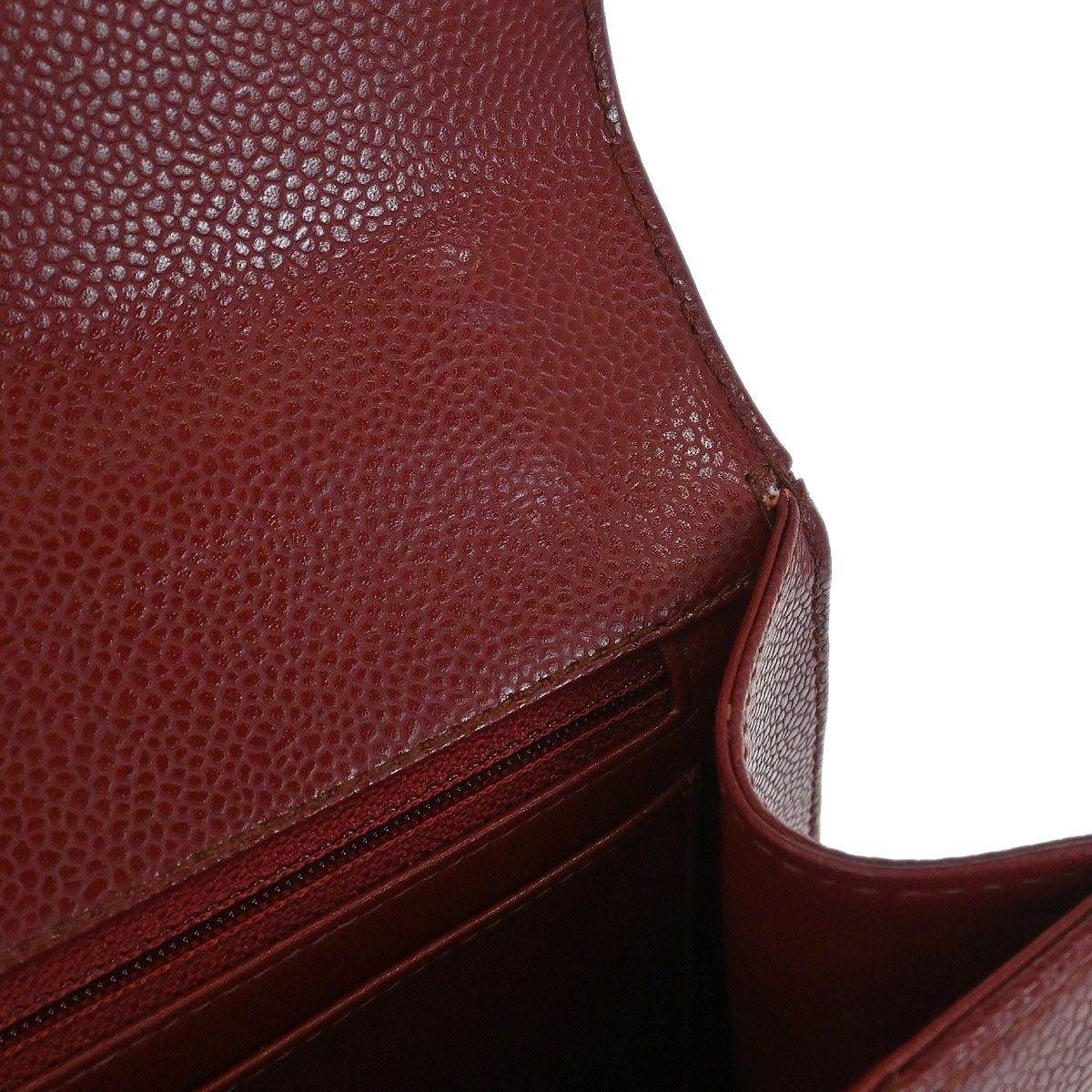 Chanel Bordeaux Caviar Skin Mademoiselle Lock Top Handle Handbag