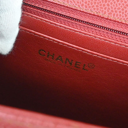 Chanel Bordeaux Caviar Skin Mademoiselle Lock Top Handle Handbag