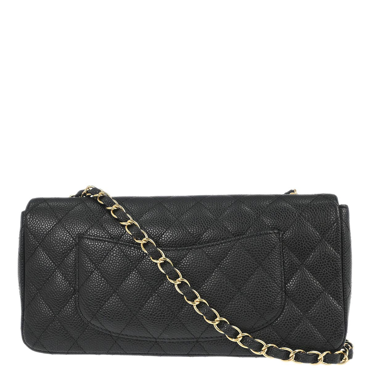 Chanel 2008-2009 Black Caviar Skin East West Shoulder Bag