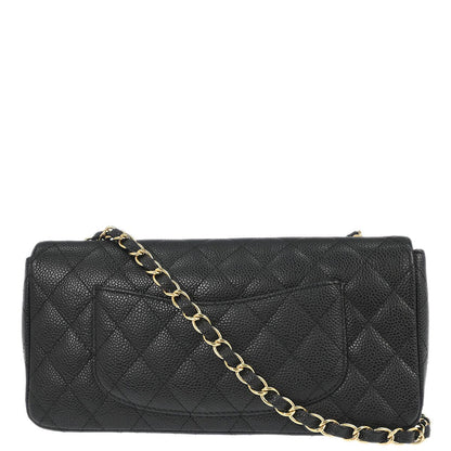 Chanel 2008-2009 Black Caviar Skin East West Shoulder Bag