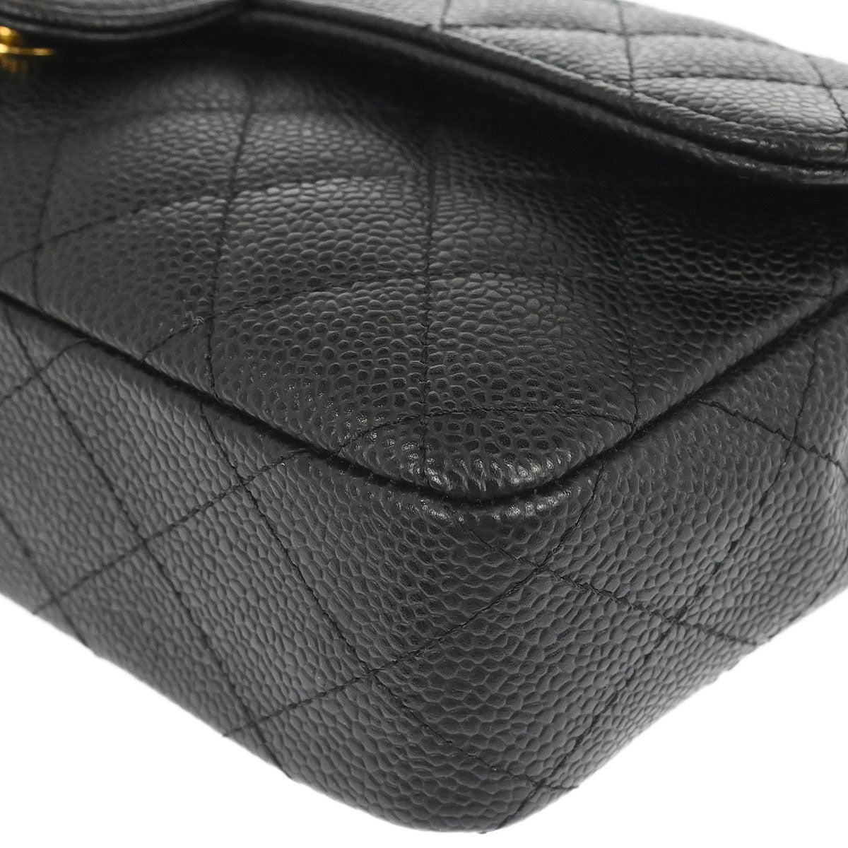 Chanel 2008-2009 Black Caviar Skin East West Shoulder Bag