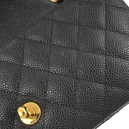 Chanel 2008-2009 Black Caviar Skin East West Shoulder Bag