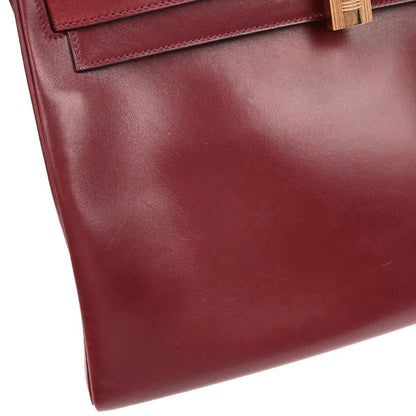 Hermes Rouge H Box Calf Kelly 32 Retourne 2way Shoulder Handbag