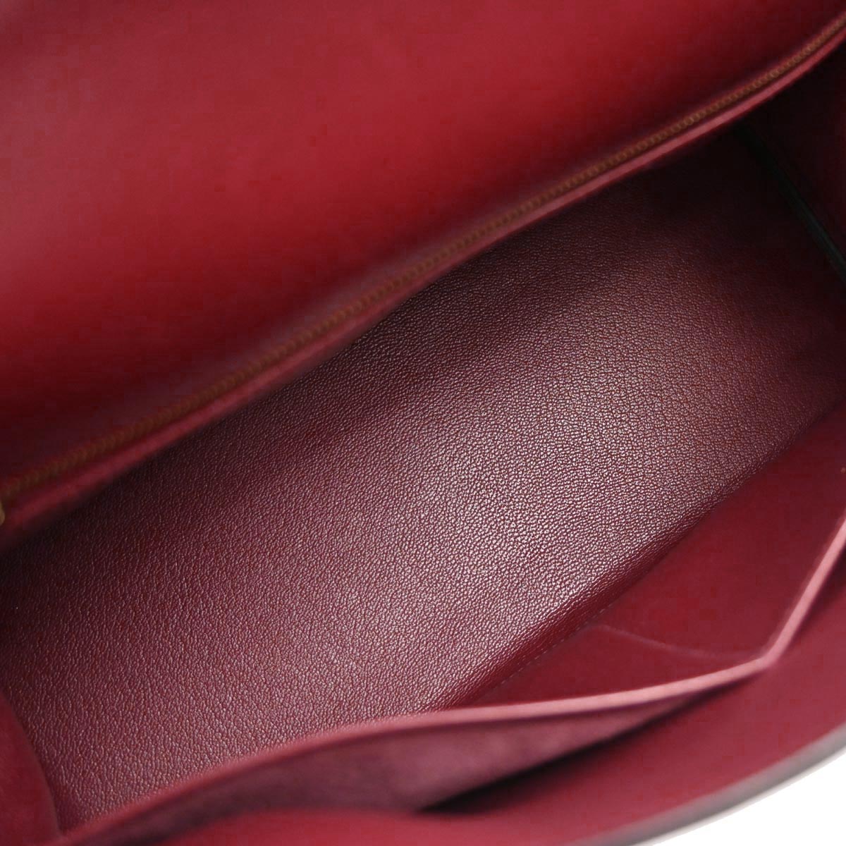 Hermes Rouge H Box Calf Kelly 32 Retourne 2way Shoulder Handbag