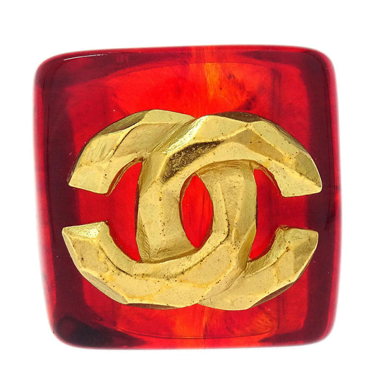 Chanel Ring Red Acrylic #53