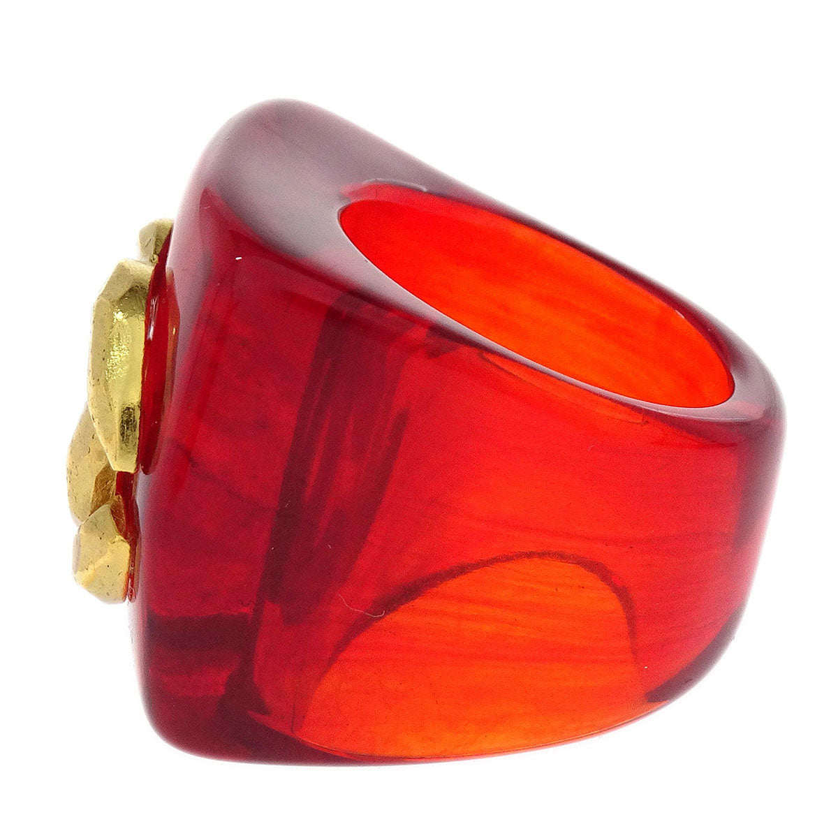 Chanel Ring Red Acrylic #53