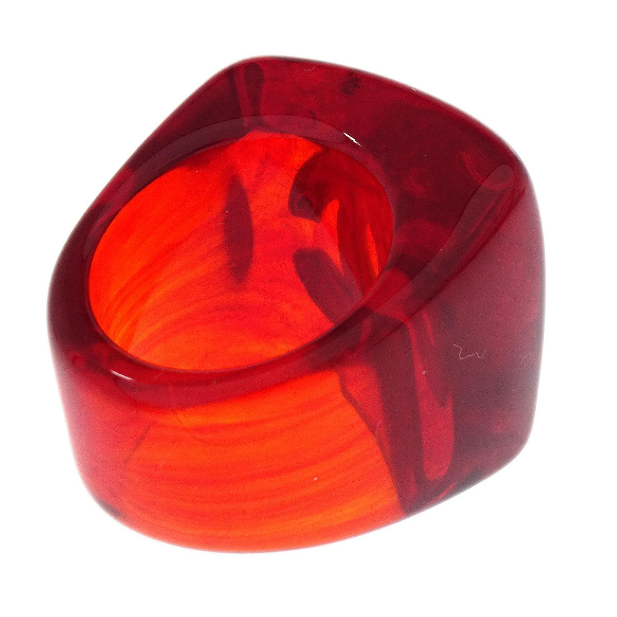 Chanel Ring Red Acrylic #53