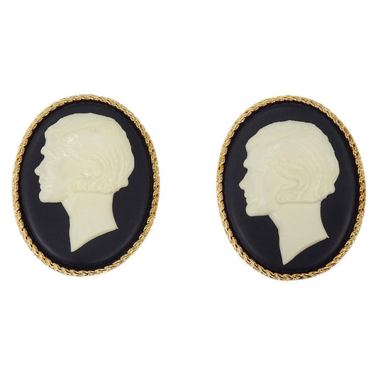 Chanel Cameo Oval Clip-On Earrings Gold