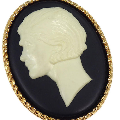 Chanel Cameo Oval Clip-On Earrings Gold