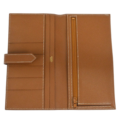 Hermes Gold Epsom Bearn Bifold Long Wallet