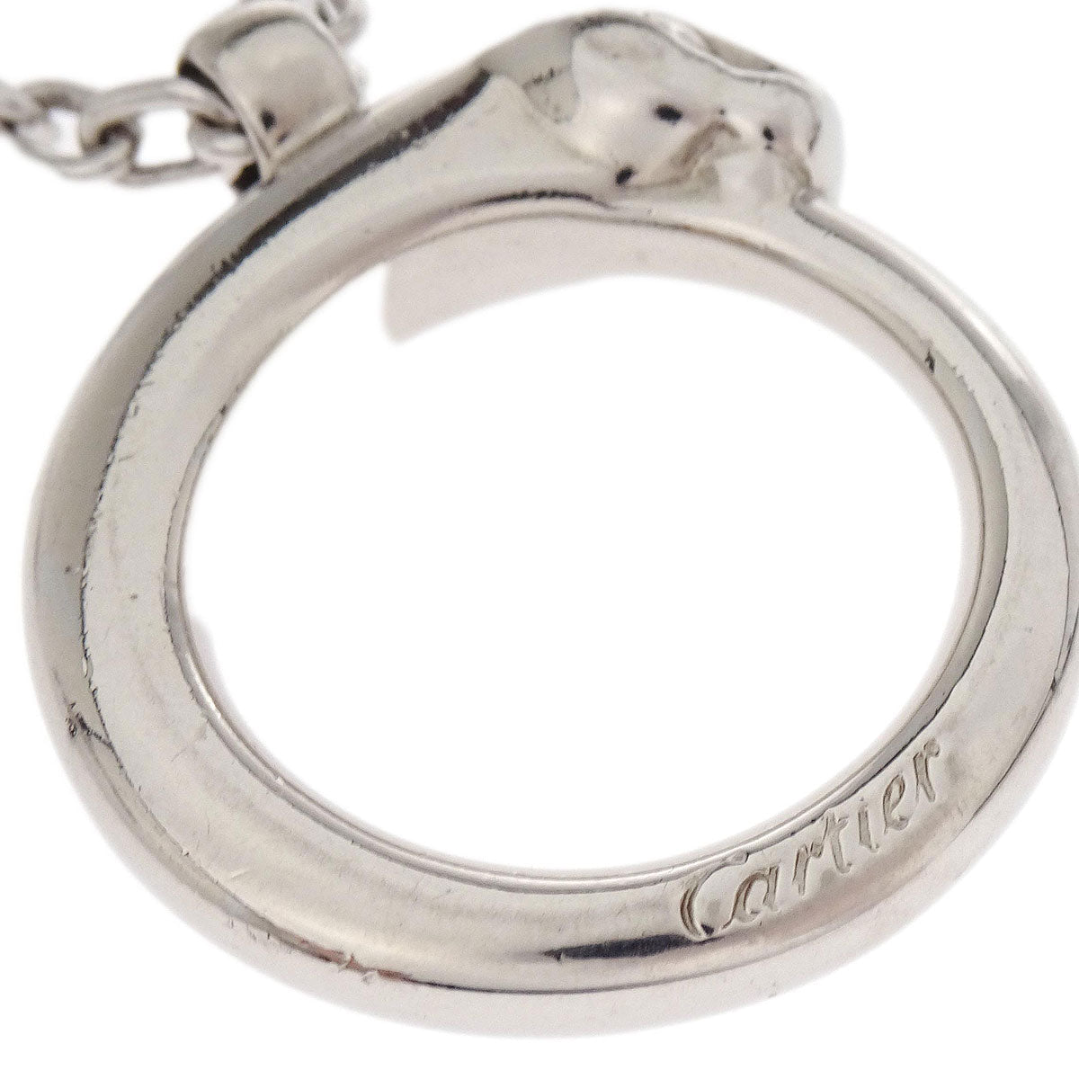 Cartier Panthere Key Holder Bag Charm Silver Small Good