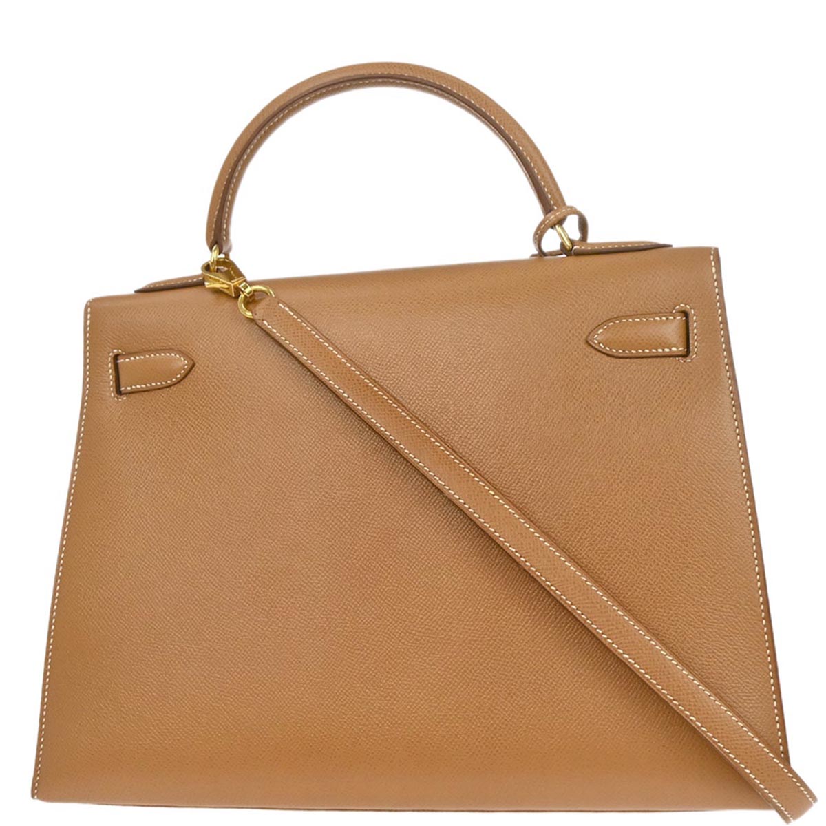 Hermes Gold Courchevel Kelly 32 Sellier 2way Shoulder Handbag