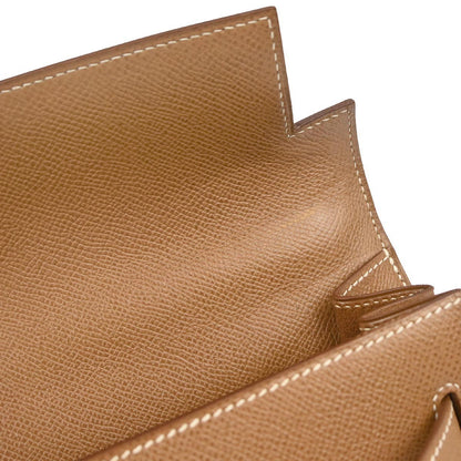 Hermes Gold Courchevel Kelly 32 Sellier 2way Shoulder Handbag