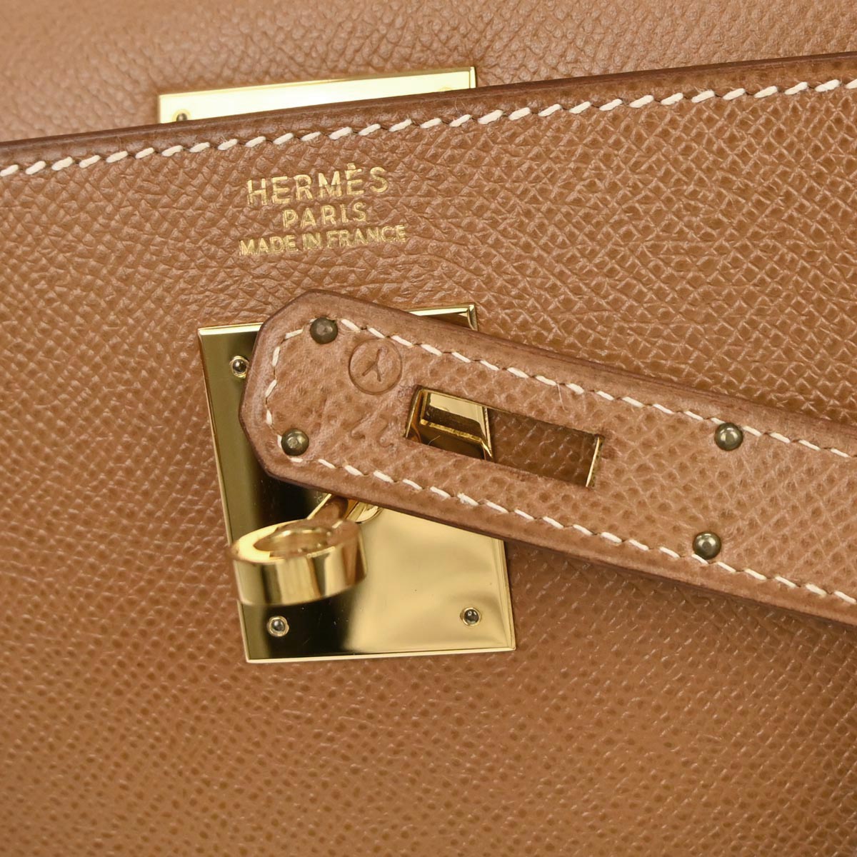 Hermes Gold Courchevel Kelly 32 Sellier 2way Shoulder Handbag