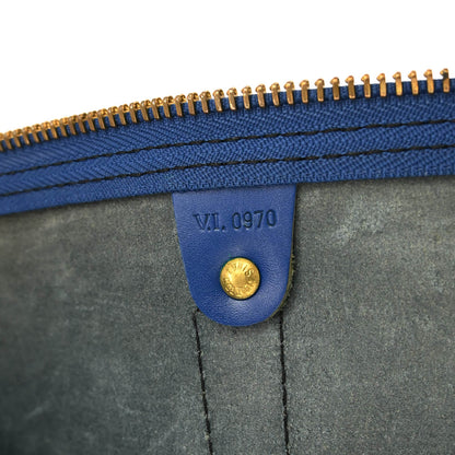 Louis Vuitton Blue Epi Keepall 55 Travel Handbag M42955