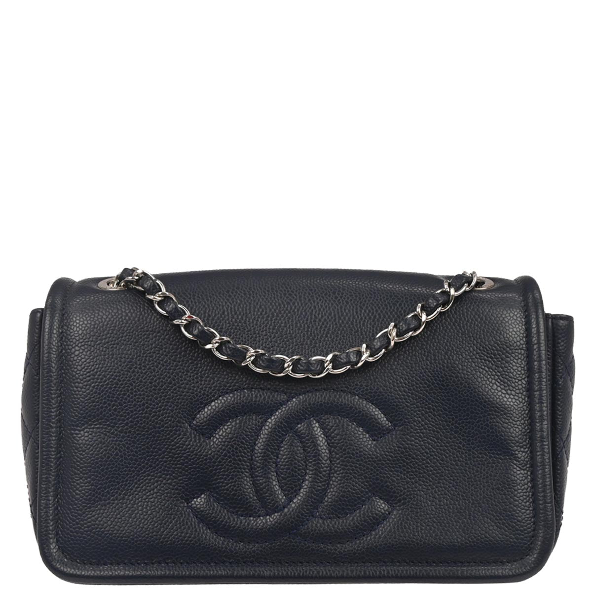 Chanel 2011 Navy Caviar Skin Timeless CC Flap Bag Shoulder Bag