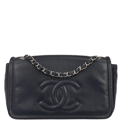 Chanel 2011 Navy Caviar Skin Timeless CC Flap Bag Shoulder Bag