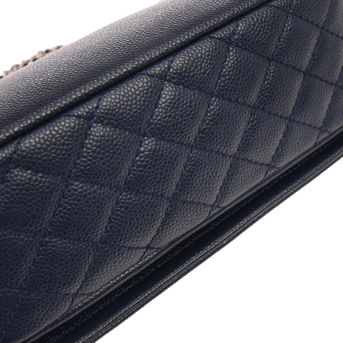 Chanel 2011 Navy Caviar Skin Timeless CC Flap Bag Shoulder Bag