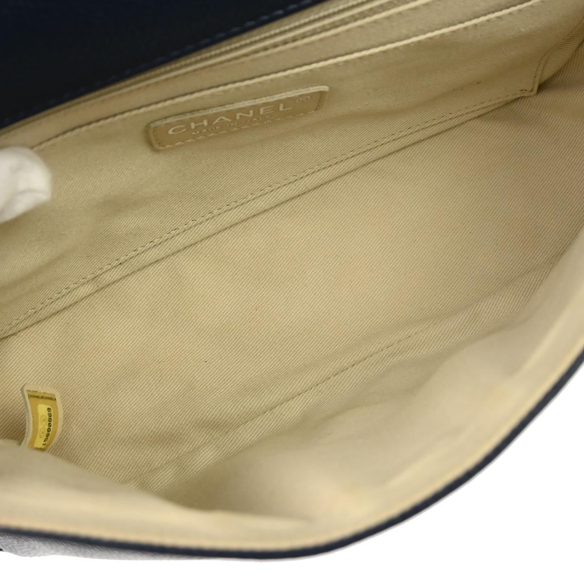 Chanel 2011 Navy Caviar Skin Timeless CC Flap Bag Shoulder Bag