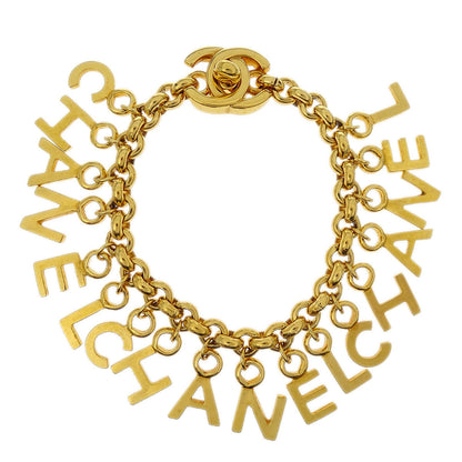 Chanel Turnlock Gold Chain Bracelet 96P