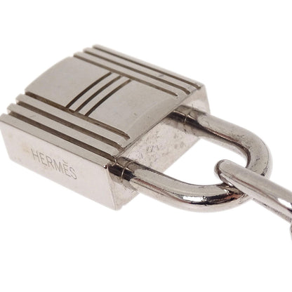 Hermes Amulet Bull Lock Key Holder Bag Charm Silver Small Good